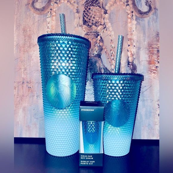 Starbucks Accessories - Starbucks Glacier Gradient Ombre Bling Studded Vent, Keychain & Grande Tumbler